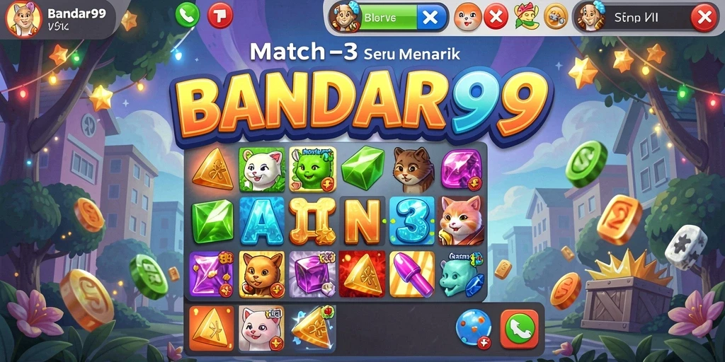 Tampilan gameplay BANDAR99 yang seru dan penuh warna.
