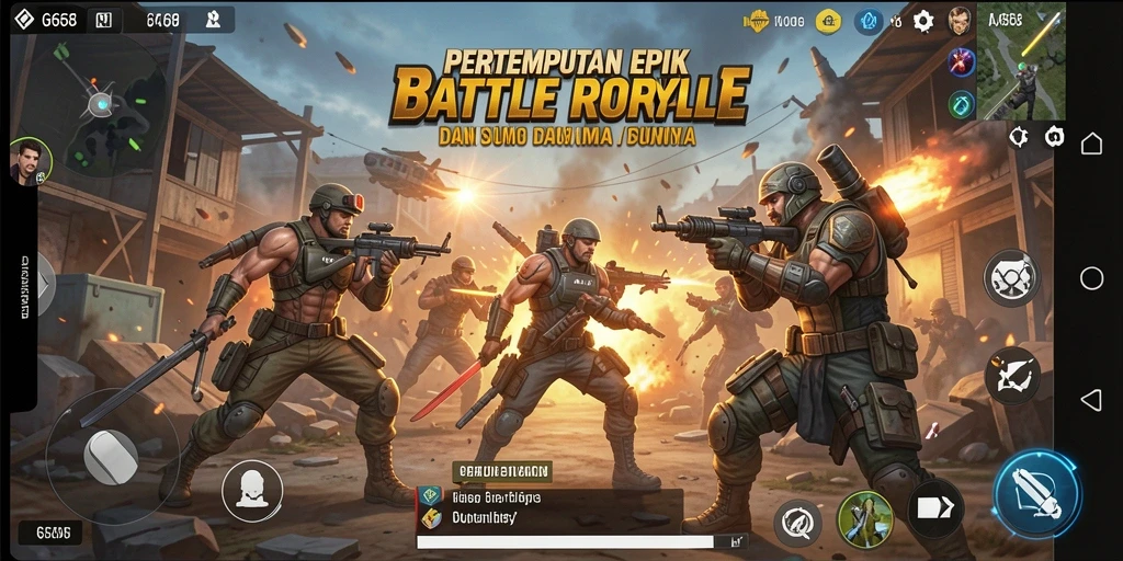Tangkapan layar G668 menampilkan aksi intens dalam pertempuran Battle Royale.