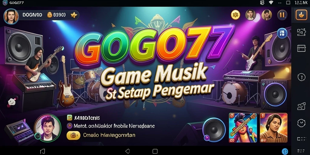 Tampilan screenshot GOGO77 menampilkan gameplay musik yang seru dan interaktif.