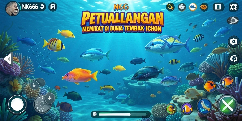 Screenshot gameplay NK666 menampilkan aksi seru berburu ikan.
