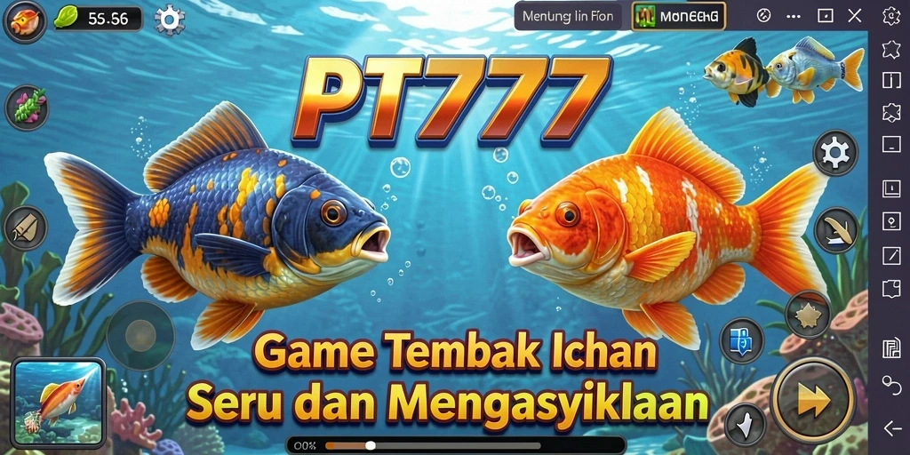 Tampak layar gameplay PT777 dengan ikan yang berwarna-warni.