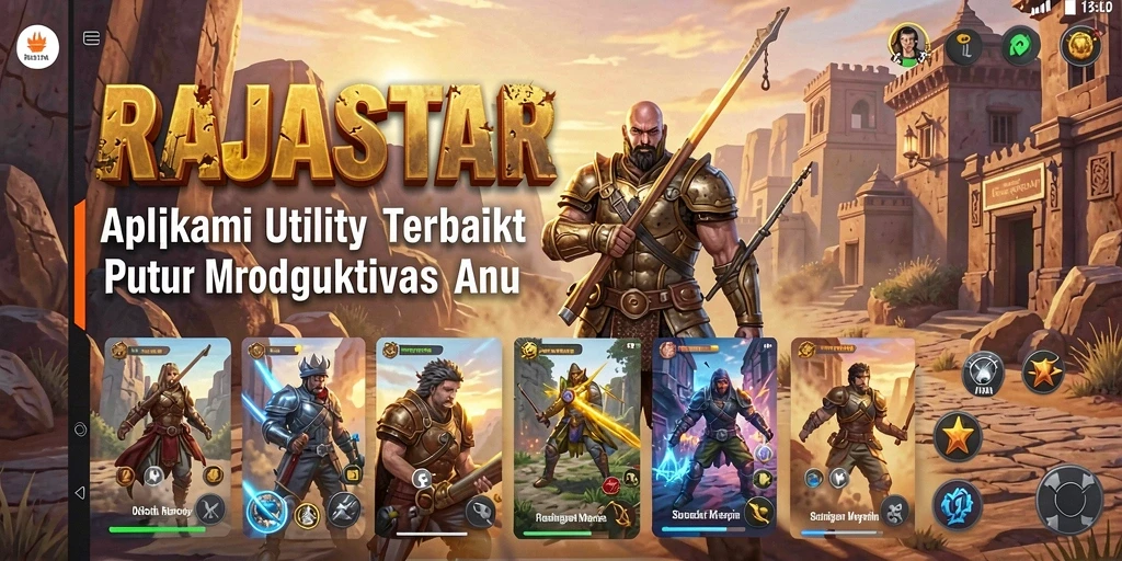 Tampilan antarmuka pengguna aplikasi RAJASTAR yang sederhana dan intuitif.