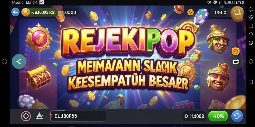 Tampilan menarik dari gameplay REJEKIPOP yang penuh warna.