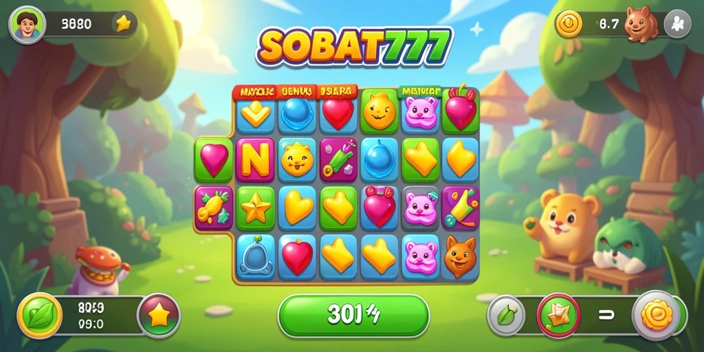 Tampilan menarik dari gameplay <strong>SOBAT777</strong> saat mencocokkan objek.