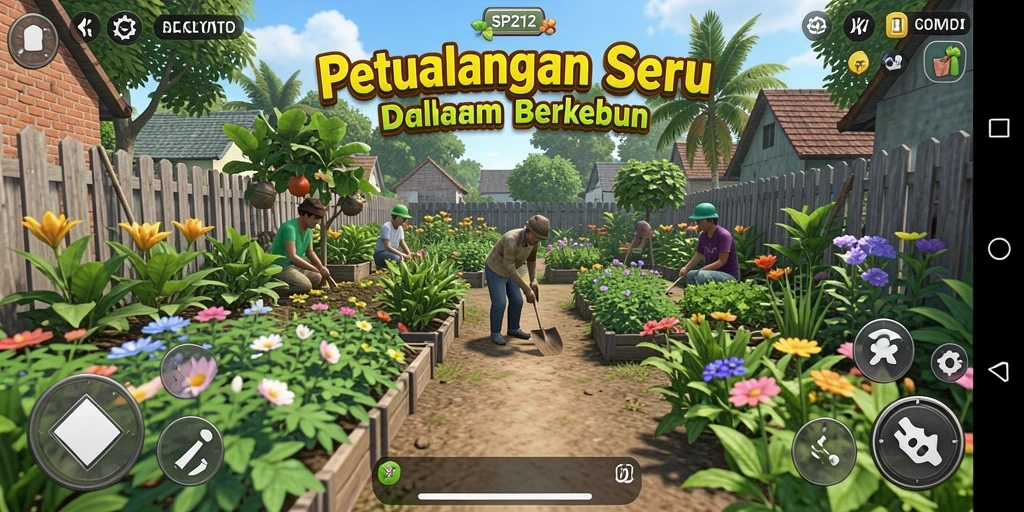 Tangkapan layar SP212 menunjukkan aktivitas berkebun yang seru.