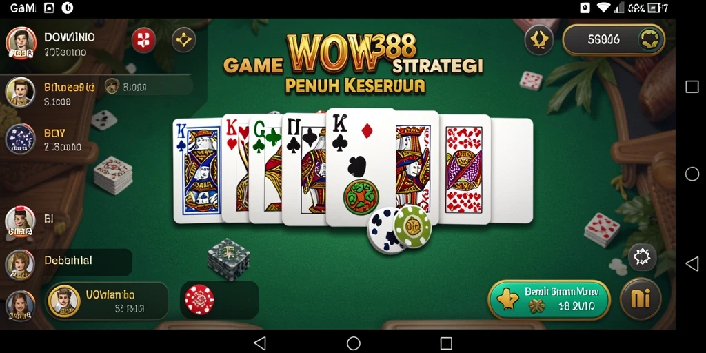 Screenshot gameplay WOW388 yang menampilkan kompetisi Domino yang seru.