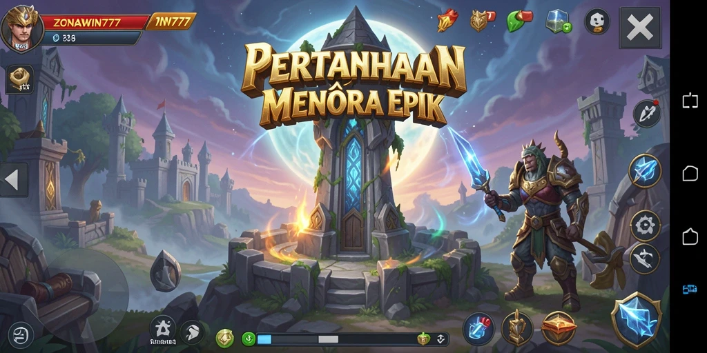 Tangkapan layar gameplay menonjolkan pertahanan menara yang dinamis dan seru.